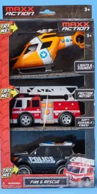 Walmart Maxx Rescue Vehicles 3-Pack offer