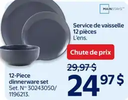 Walmart Mainstays 12-Piece dinnerware set offer