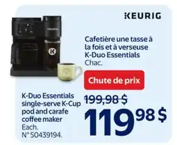 Walmart KEURIG K-Duo Essentials single serve K-Cup pod and carafe coffee maker offer