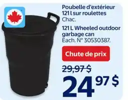 Walmart 121 L Wheeled outdoor garbage can offer