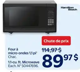 Walmart Hamilton Beach 1.1-cu. ft. Microwave offer
