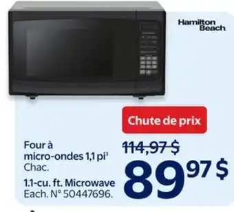 Walmart Hamilton Beach 1.1-cu. ft. Microwave offer