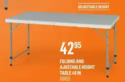 Canac Folding and Ajustable Height Table 48 in offer