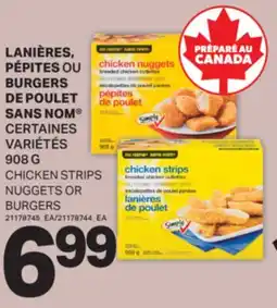 L'Intermarché LANIÈRES, PÉPITES OU BURGERS DE POULET | CHICKEN STRIPS NUGGETS OR BURGERS, 908 G offer