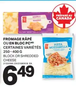L'Intermarché FROMAGE RAPÉ OU EN BLOC | BLOCK OR SHREDDED CHEESE, 250-400 G offer