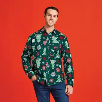 Giant Tiger Comfy Cozy Men's Big Guy Christmas Printed Shirt - 3XL-4XL offer