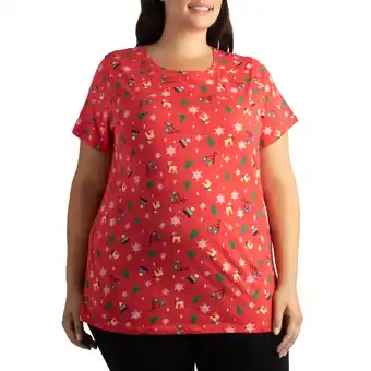 Giant Tiger Comfy Cozy Women's Plus T-Shirt with Christmas Print offer