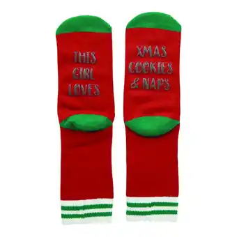 Giant Tiger Comfy Cozy Women's Christmas Saying Socks offer