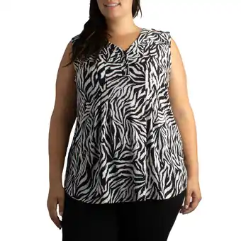 Giant Tiger lily morgan Women's Plus Printed Pintuck Top - 1X-3X offer