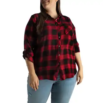 Giant Tiger mySTYLE Women's Plus Plaid Snap Front Shirt - 1X-3X offer