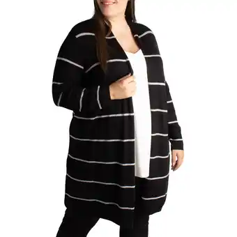 Giant Tiger lily morgan Women's Plus Striped Cardigan - 1X-3X offer