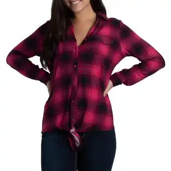 Giant Tiger mySTYLE Women's Tie Front Plaid Shirt - S-XL offer