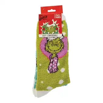 Giant Tiger Grinch Women's Cozy Socks - 2pk offer