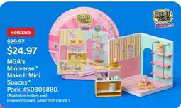 Walmart MGA's Miniverse Make It Mini Spaces Pack offer