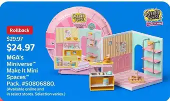 Walmart MGA's Miniverse Make It Mini Spaces Pack offer