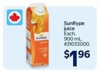 Walmart SUNRYPE JUICE offer