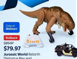 Walmart Jurassic World Rebirth Distortus Rex and Vehicle offer