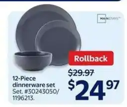 Walmart 12-Piece Dinnerware Set offer