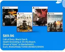 Walmart PS5 Games offer