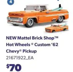 Real Canadian Superstore NEW Mattel Brick Shop Hot Wheels Custom ‘62 Chevy Pickup offer