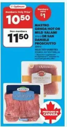 Real Canadian Superstore Mastro Genoa Hot or Mild Salami or San Daniele Prosciutto offer