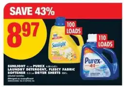 No Frills Sunlight or Purex Laundry Detergent offer