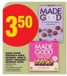 No Frills MADE GOOD Granola Bars, Cookies, Minis, Crisp Squares or Crunchy Bites offer