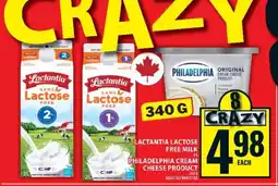 Food Basics Lactantia Lactose Free Milk & Philadelphia Cream Cheese offer