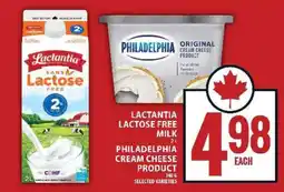 Food Basics Lactantia Lactose Free Milk & Philadelphia Cream Cheese Product offer