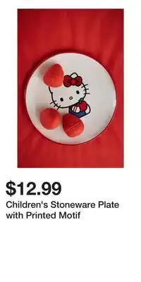 H&M Children's Stoneware Plate with Printed Motif offer