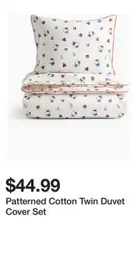 H&M Patterned Cotton Twin Duvet Cover Set offer