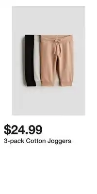H&M 3-pack Cotton Joggers offer