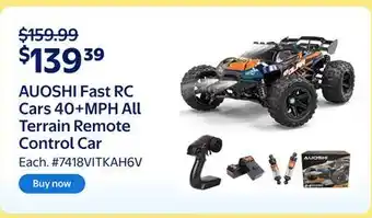 Walmart AUOSHI Fast RC Cars 40+MPH All Terrain Remote Control Car offer