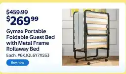 Walmart Gymax Portable Foldable Guest Bed with Metal Frame Rollaway Bed offer