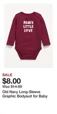 Old Navy Old Navy Long-Sleeve Graphic Bodysuit for Baby offer