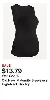 Old Navy Old Navy Maternity Sleeveless High-Neck Rib Top offer