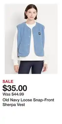 Old Navy Old Navy Loose Snap-Front Sherpa Vest offer