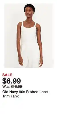 Old Navy Old Navy 90s Ribbed Lace-Trim Tank offer