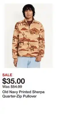 Old Navy Old Navy Printed Sherpa Quarter-Zip Pullover offer