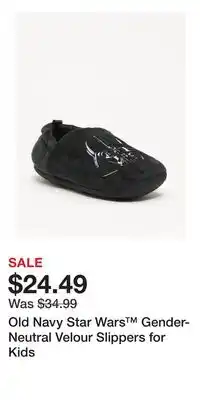 Old Navy Old Navy Star Wars Gender-Neutral Velour Slippers for Kids offer