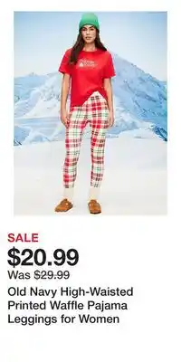 Old Navy Old Navy High-Waisted Printed Waffle Pajama Leggings for Women offer