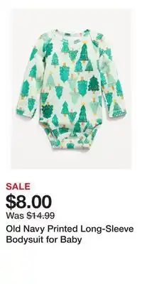 Old Navy Old Navy Printed Long-Sleeve Bodysuit for Baby offer