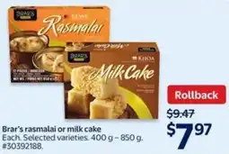 Walmart Brar's rasmalai or milk cake offer
