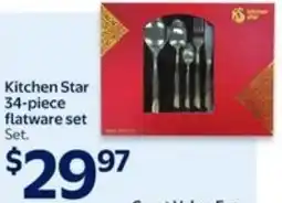 Walmart Kitchen Star 34-piece flatware set offer