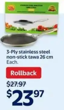 Walmart 3-Ply stainless steel non-stick tawa offer