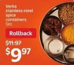 Walmart Verka stainless steel spice containers Set offer