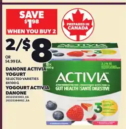 Independent City Market DANONE ACTIVIA YOGURT, 8X100 G offer