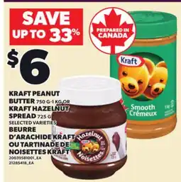 Independent City Market KRAFT PEANUT BUTTER 750 G-1 KG OR KRAFT HAZELNUT SPREAD 725 G offer
