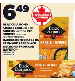 Independent City Market BLACK DIAMOND CHEESE BARS 400 G OR SHREDS 300-320 G, PC SHREDS 250-320 G offer