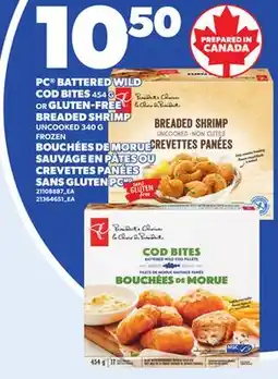 Independent City Market PC BATTERED WILD COD BITES, 454 G, OR GLUTEN-FREE BREADED SHRIMP UNCOOKED 340 G offer